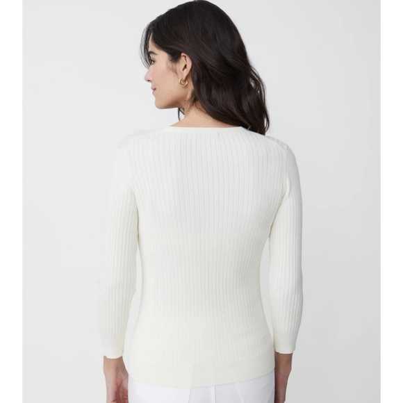 J. McLaughlin Anouk Sweater Size‎ Medium Egret White (Ivory) - Picture 3 of 7